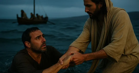 Jesús llega en la noche y sostiene nuestra barca