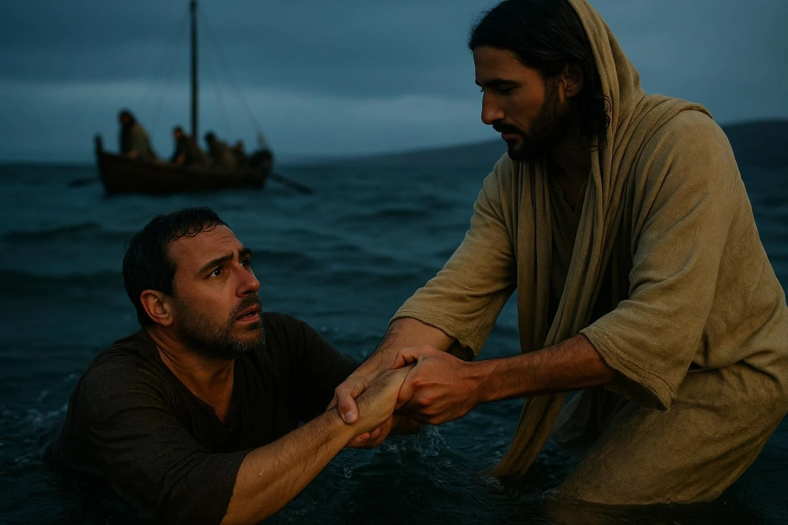 Jesús llega en la noche y sostiene nuestra barca